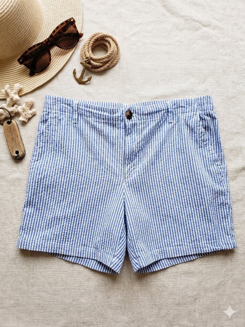 Old Navy Blue and White Pinstrip Shorts